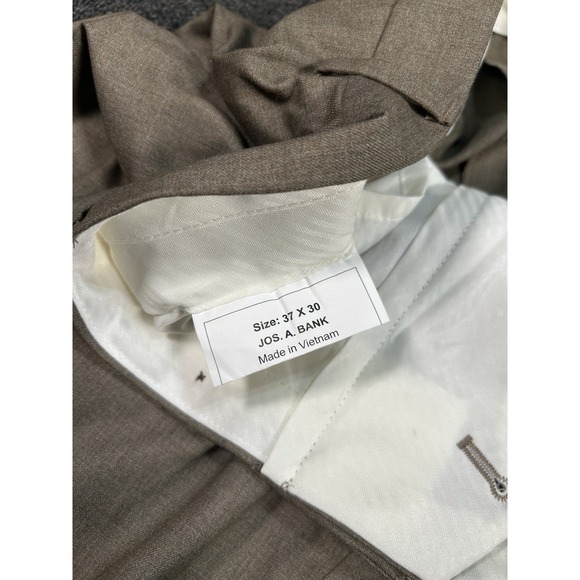 New Jos A Bank Dress Pants Men's 37x30 Brown Stretch Performance Tailored Fit - Picture 8 of 11